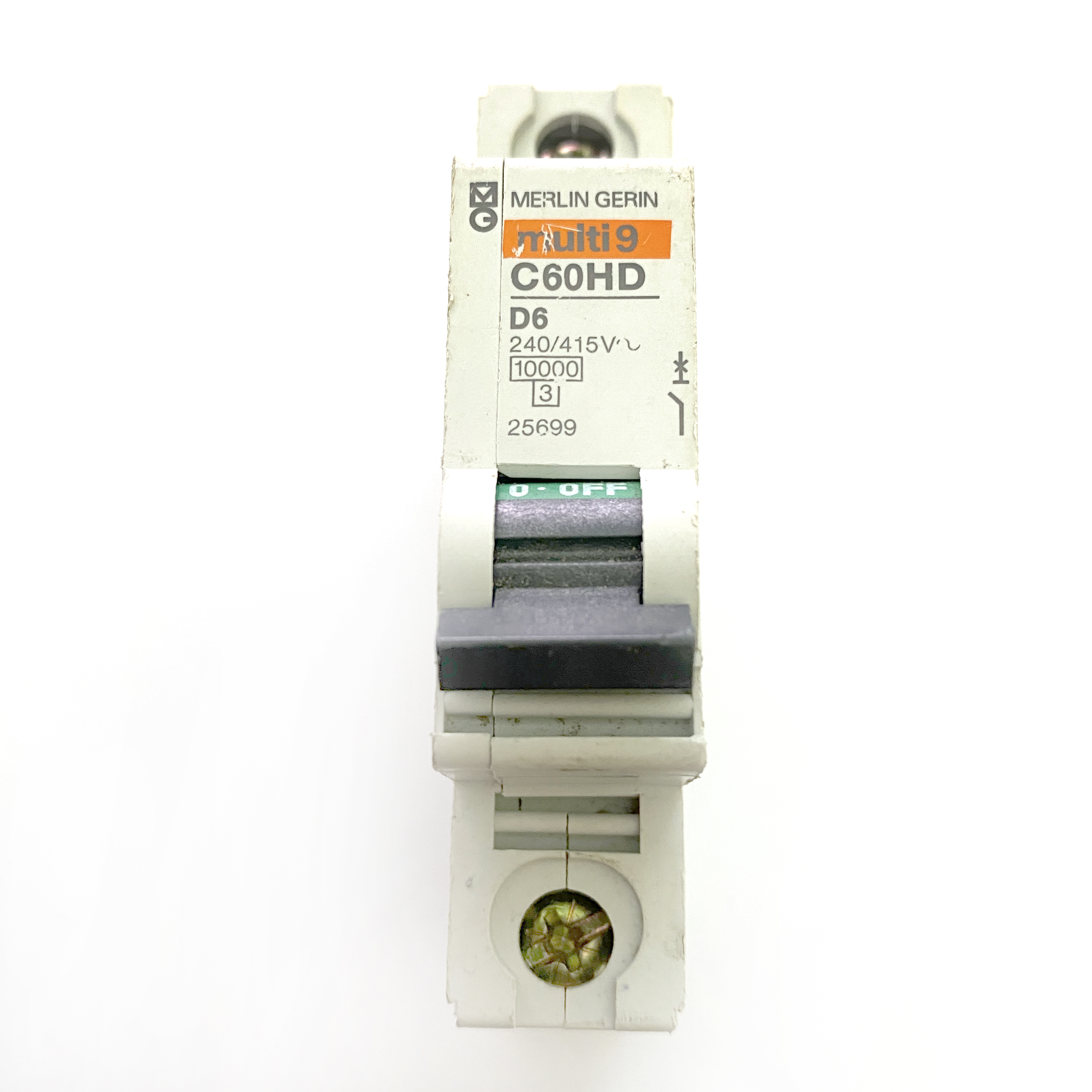 MCB's Merlin Gerin Multi9 C60HD 25699 D6 6A 6 Amp MCB Circuit Breaker